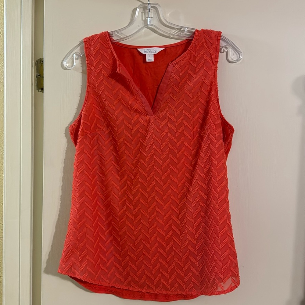 Market & Spruce coral sleeveless blouse. Sz S.